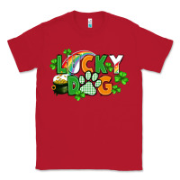 Red lucky dog St. Patricks Day Classic Tee - FaDigitalArtStudio