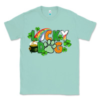 Seafoam lucky dog St. Patricks Day Classic Tee - FaDigitalArtStudio