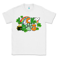 White lucky dog St. Patricks Day Classic Tee - FaDigitalArtStudio