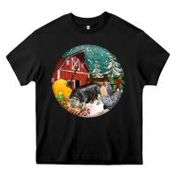 Black Christmas On The Farm Heavy Core Tee - FaDigitalArtStudio