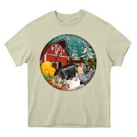 Mossy Christmas On The Farm Heavy Core Tee - FaDigitalArtStudio
