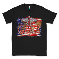 Black patriotic nurse certified medical assistant medilcal symbol background Classic Tee - BarkalooDesign