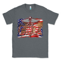 Charcoal Heather patriotic nurse certified medical assistant medilcal symbol background Classic Tee - BarkalooDesign