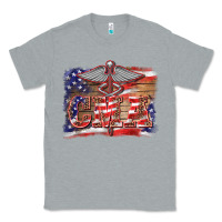 Heather Grey patriotic nurse certified medical assistant medilcal symbol background Classic Tee - BarkalooDesign