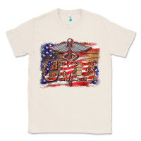 Natural patriotic nurse certified medical assistant medilcal symbol background Classic Tee - BarkalooDesign