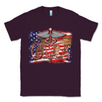 Plum patriotic nurse certified medical assistant medilcal symbol background Classic Tee - BarkalooDesign