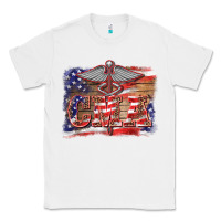 White patriotic nurse certified medical assistant medilcal symbol background Classic Tee - BarkalooDesign