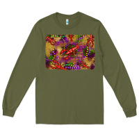 Army Green mardi gras crawfısh leopard wood and glitter background Long Sleeve Tee - Artiststas