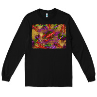 Black mardi gras crawfısh leopard wood and glitter background Long Sleeve Tee - Artiststas