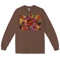 Chestnut mardi gras crawfısh leopard wood and glitter background Long Sleeve Tee - Artiststas
