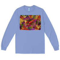 Colony Blue mardi gras crawfısh leopard wood and glitter background Long Sleeve Tee - Artiststas