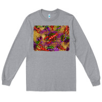 Heather Grey mardi gras crawfısh leopard wood and glitter background Long Sleeve Tee - Artiststas