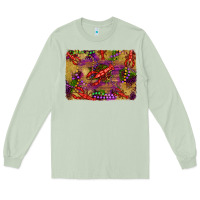 Mardi Gras Crawfısh Leopard Wood And Glitter Background Long Sleeve Tee | Teevron