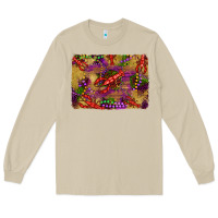 Mushroom mardi gras crawfısh leopard wood and glitter background Long Sleeve Tee - Artiststas