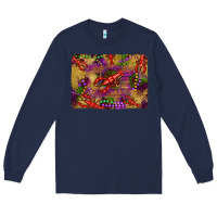 Navy mardi gras crawfısh leopard wood and glitter background Long Sleeve Tee - Artiststas