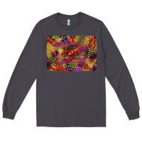 Smoke mardi gras crawfısh leopard wood and glitter background Long Sleeve Tee - Artiststas