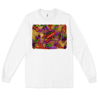 White mardi gras crawfısh leopard wood and glitter background Long Sleeve Tee - Artiststas