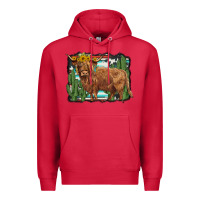Cardinal western cactus highland cow Premium Hoodie - BarkalooDesign