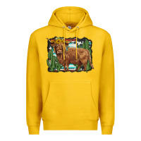Lemon western cactus highland cow Premium Hoodie - BarkalooDesign