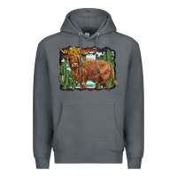 Rock western cactus highland cow Premium Hoodie - BarkalooDesign