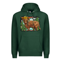 Sports Green western cactus highland cow Premium Hoodie - BarkalooDesign