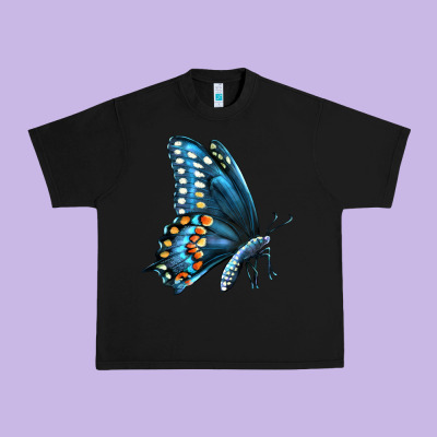 Black Shallowtail Urban Heavy Tee Designed By Lillyallendesigns
