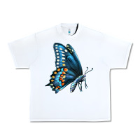 White Black Shallowtail Urban Heavy Tee - LillyAllenDesigns