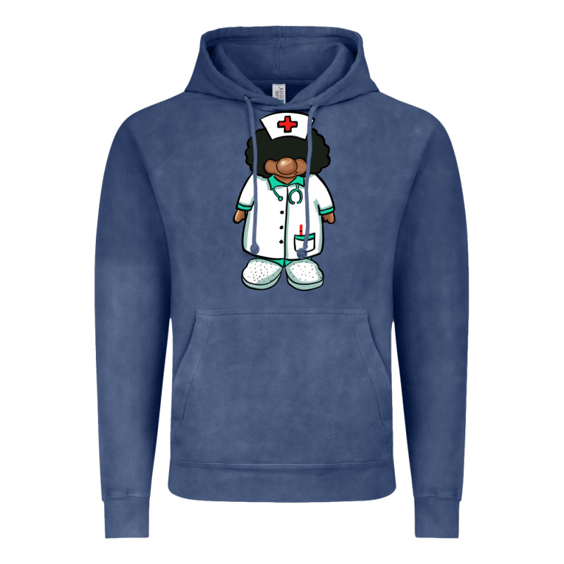 African Nurse Gnome Afro Hair Vintage Hoodie by BarkalooDesign | Teevron