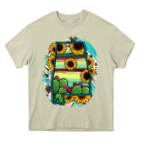 Mossy Alabama Map Sunflower Cactus Serape Heavy Core Tee - RanaPortraitStore