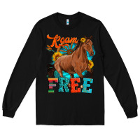 Black roam free galloping Long Sleeve Tee - Artiststas