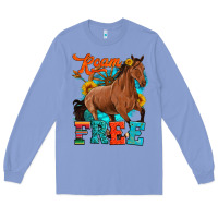 Colony Blue roam free galloping Long Sleeve Tee - Artiststas