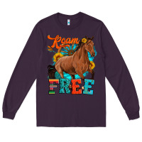 Plum roam free galloping Long Sleeve Tee - Artiststas