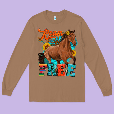 Roam Free Galloping Long Sleeve Tee Designed By Artiststas