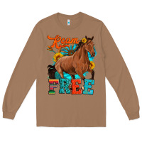 Toasted Coconut roam free galloping Long Sleeve Tee - Artiststas