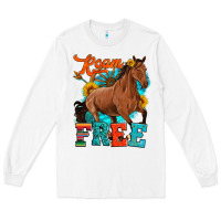 White roam free galloping Long Sleeve Tee - Artiststas