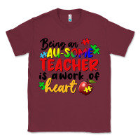 Burgundy being an au some teacher is a work of the heart Classic Tee - FaDigitalArtStudio
