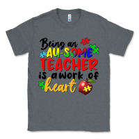 Charcoal Heather being an au some teacher is a work of the heart Classic Tee - FaDigitalArtStudio