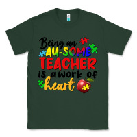 Sports Green being an au some teacher is a work of the heart Classic Tee - FaDigitalArtStudio