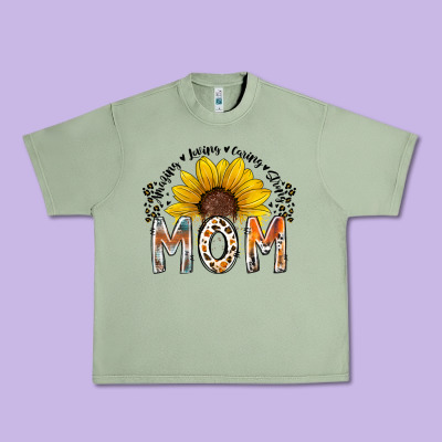Mom Sunflower Urban Heavy Tee Designed By Racoondesign