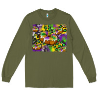 Army Green mardi gras cake glitterleopard and cowhide background Long Sleeve Tee - Artiststas