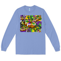 Colony Blue mardi gras cake glitterleopard and cowhide background Long Sleeve Tee - Artiststas