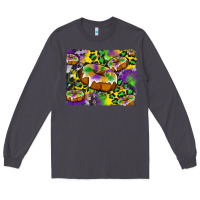Smoke mardi gras cake glitterleopard and cowhide background Long Sleeve Tee - Artiststas