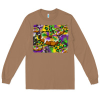Toasted Coconut mardi gras cake glitterleopard and cowhide background Long Sleeve Tee - Artiststas