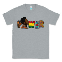 Heather Grey power juneteenth Classic Tee - FaDigitalArtStudio