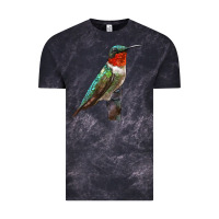 Cloud Black Ruby Throated Hummingbird Bird Vintage Tee - LillyAllenDesigns