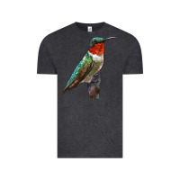 Vintage Black Ruby Throated Hummingbird Bird Vintage Tee - LillyAllenDesigns