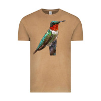 Vintage Camel Ruby Throated Hummingbird Bird Vintage Tee - LillyAllenDesigns