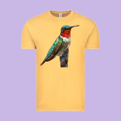 Ruby Throated Hummingbird Bird Vintage Tee Designed By Lillyallendesigns