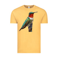 Vintage Mustard Ruby Throated Hummingbird Bird Vintage Tee - LillyAllenDesigns