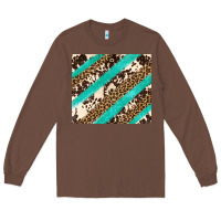 Chestnut turquoise glitter leopard and cowhide Long Sleeve Tee - Artiststas